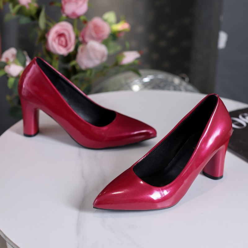 Pump Heel Block - Plus Size Patent Leather Pump Heels