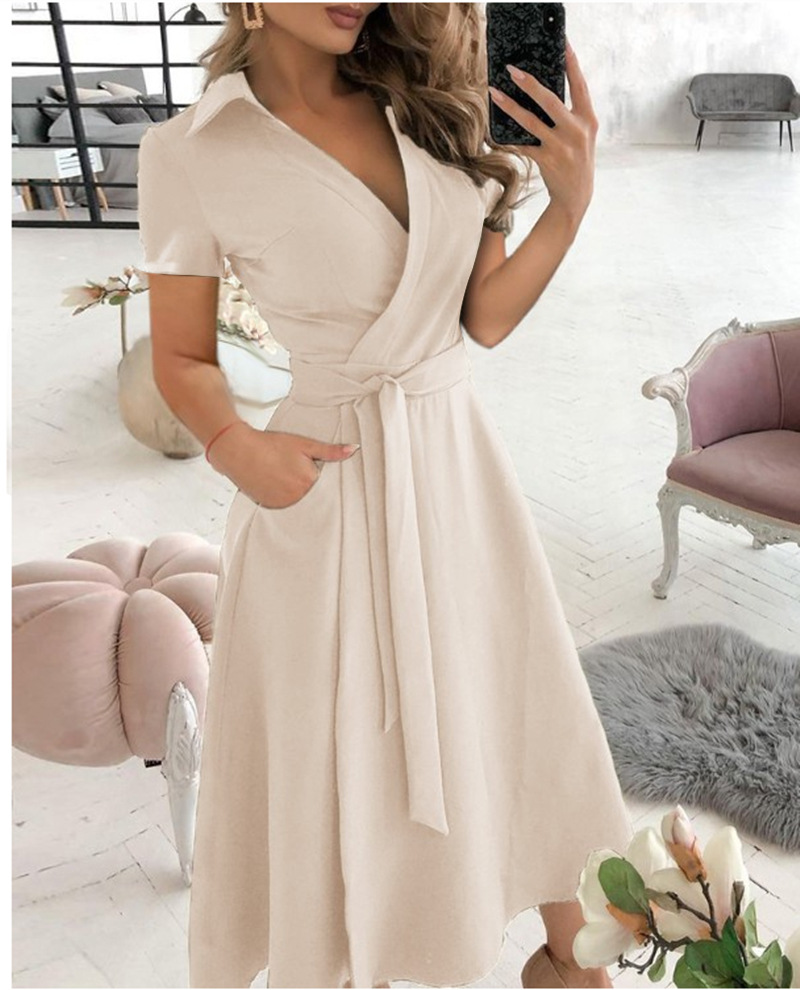 Women's Short Sleeve Wrap Dres - Wrap Dress Work review and price