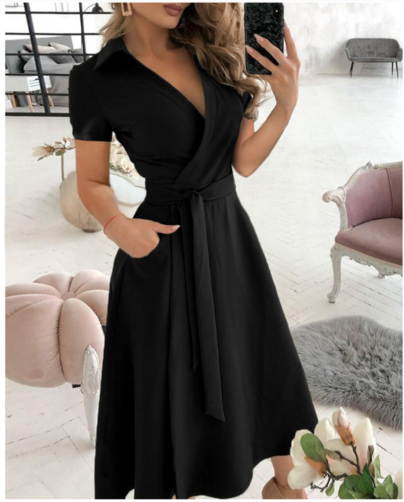 Women's Short Sleeve Wrap Dres - Wrap Dress Work review and price
