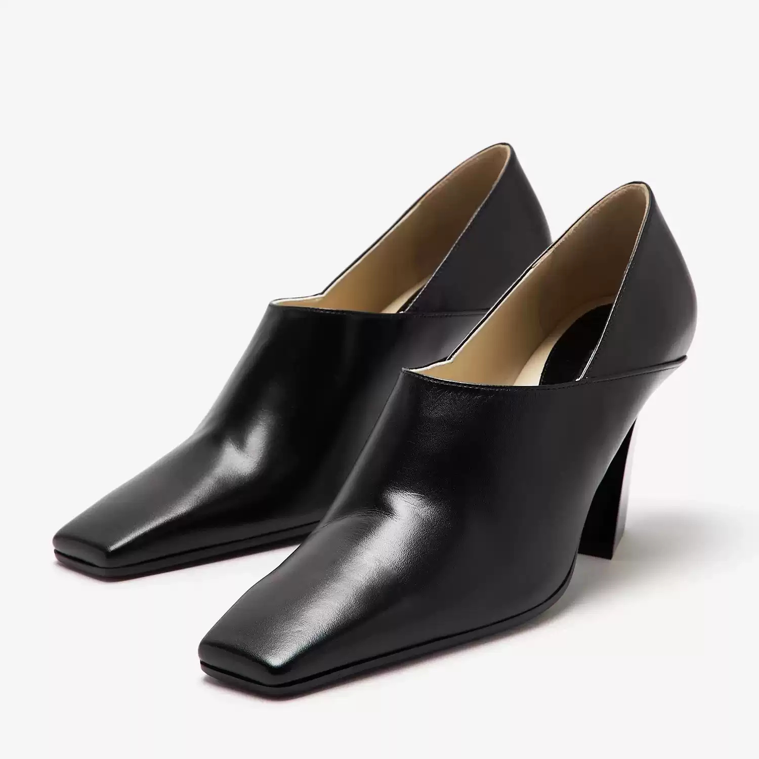 Women's Black Leather Square T - Women Formal Office Wear Shoes review and price