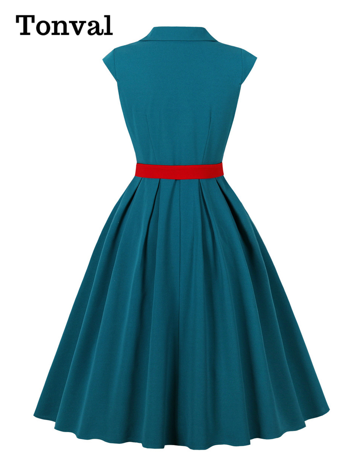 Tonval Notched Collar Cap Slee - Women'S Red Formal Wear review and price