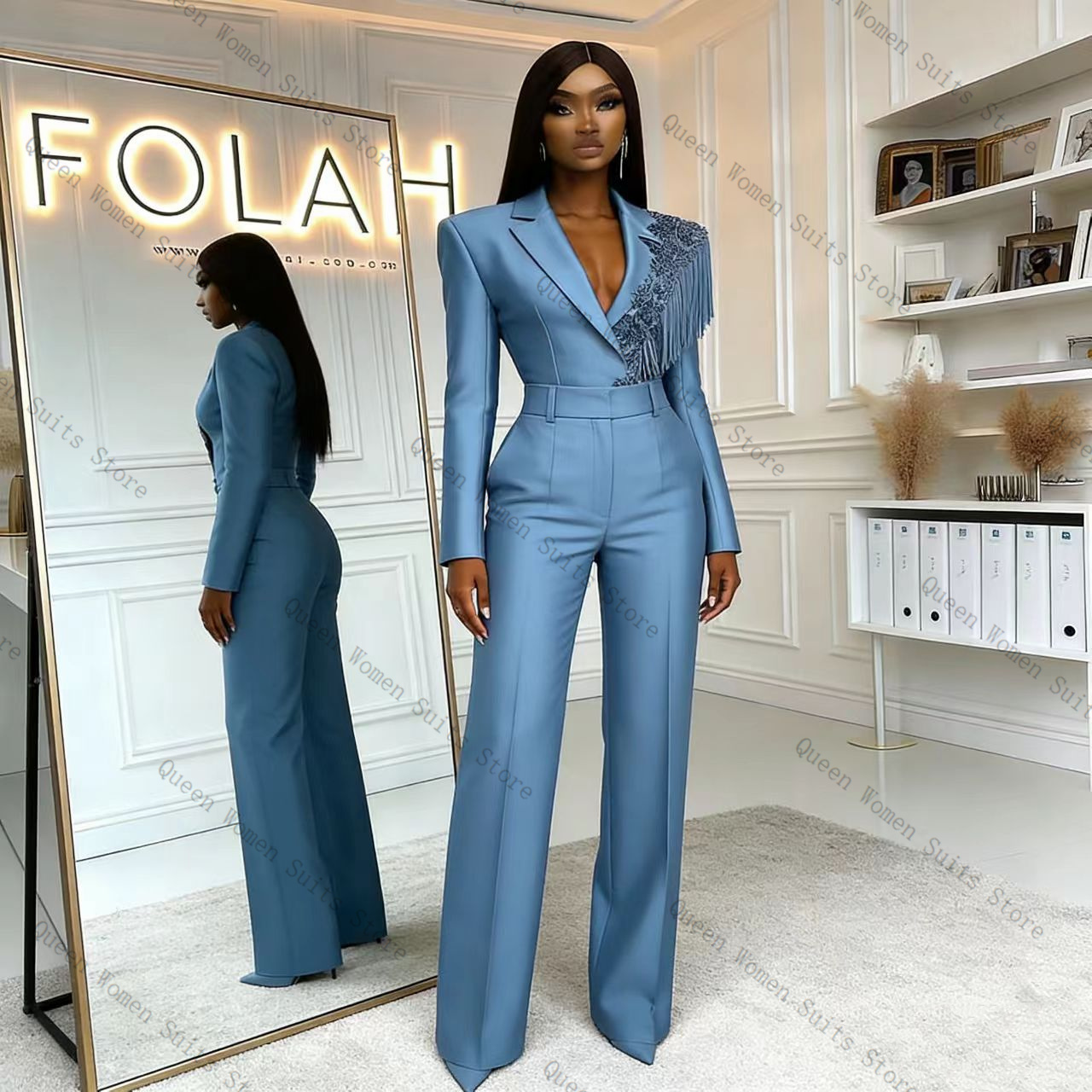 Tassel Blue Women Suit Pants S - Women'S Formal Wear Wedding review and price