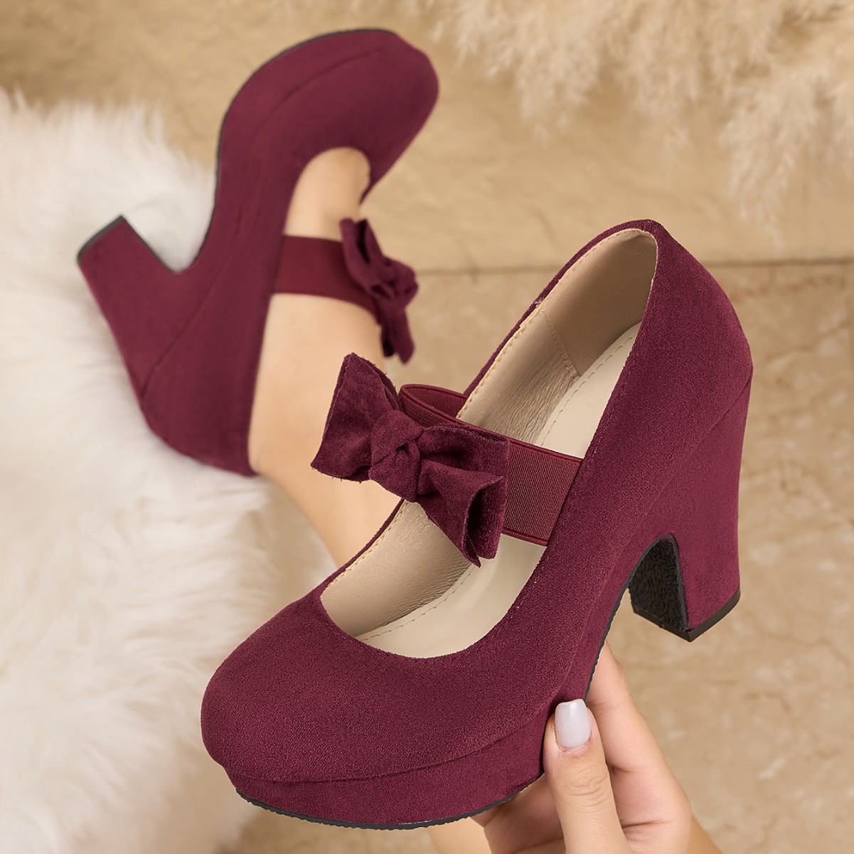 Large size women's  bow Mary J - Women Formal Office Wear Shoes review and price
