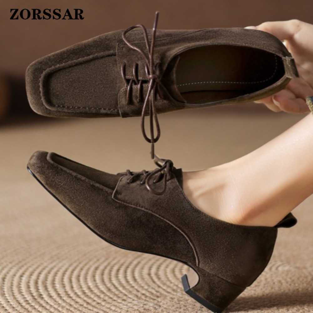 Women's Brown Suede Square Toe - Women Formal Office Wear Shoes review and price