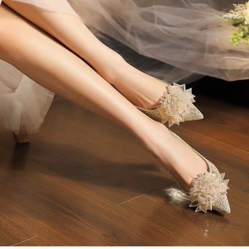 Rhinestone Flower Block Heel S - Pump Heel Block review and price