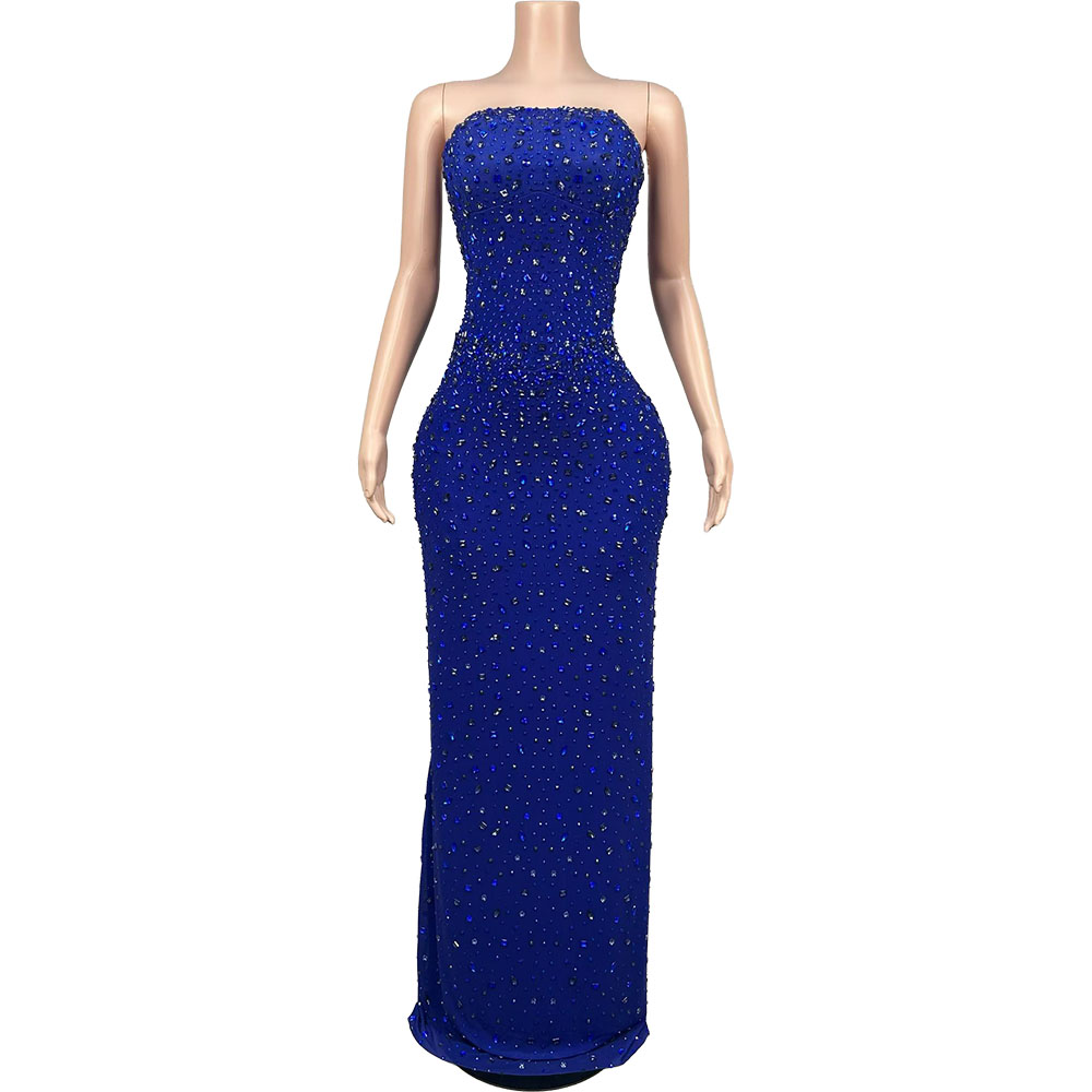Sparkly Rhinestone Blue Strapl - Formal Wear Gowns For Women review and price