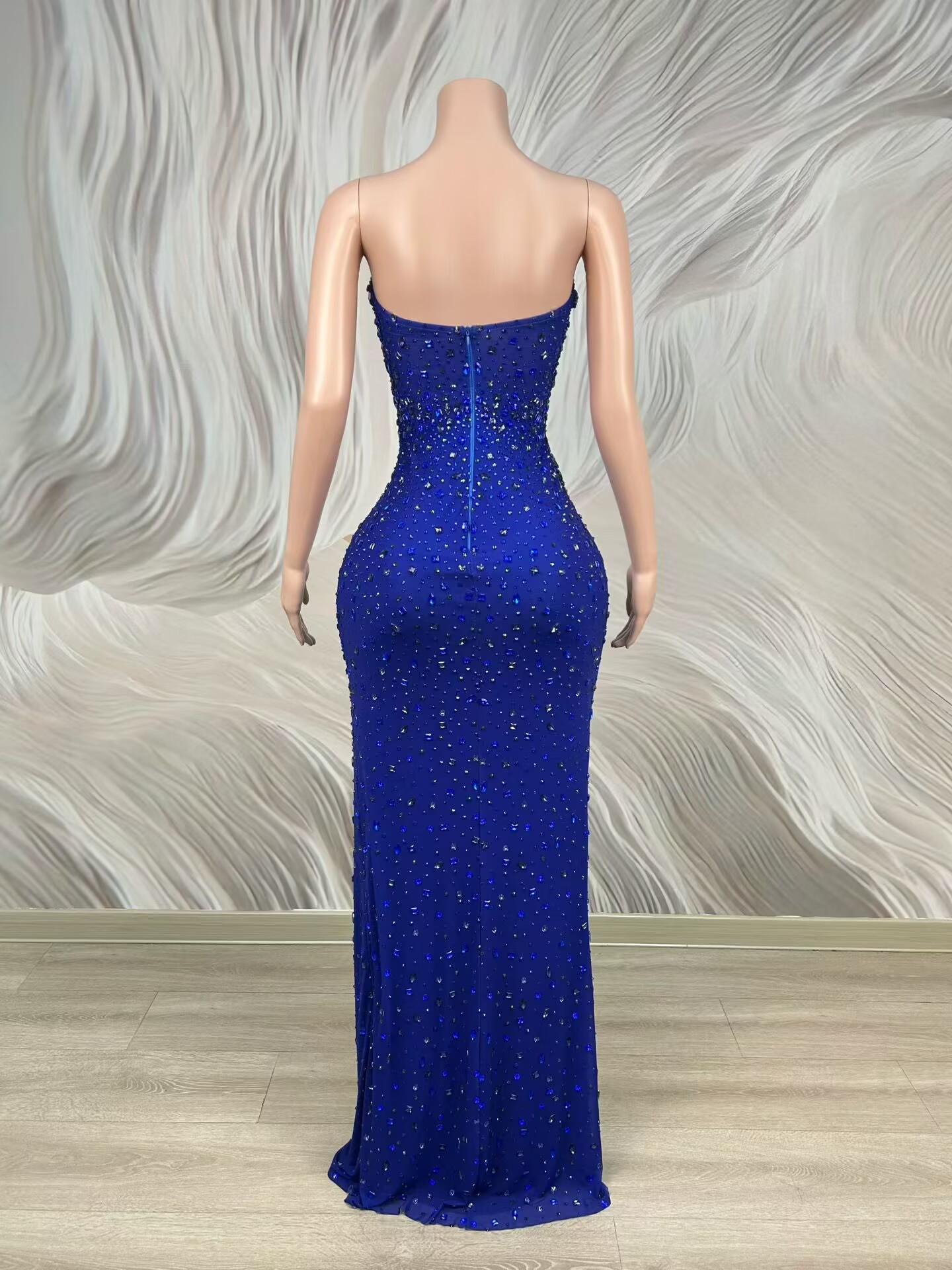 Sparkly Rhinestone Blue Strapl - Formal Wear Gowns For Women review and price