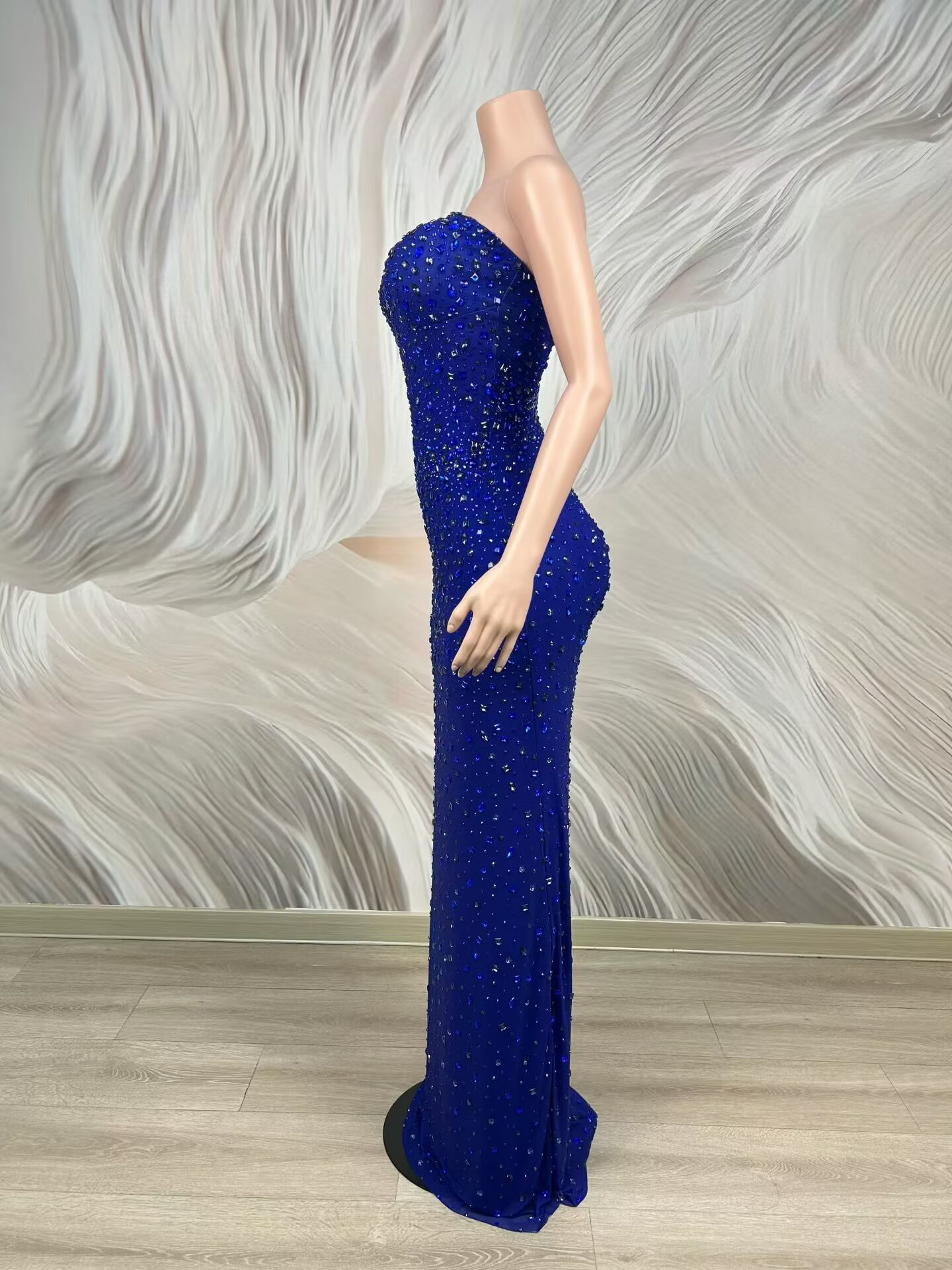 Sparkly Rhinestone Blue Strapl - Formal Wear Gowns For Women review and price